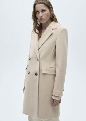 Double-breasted wool coat