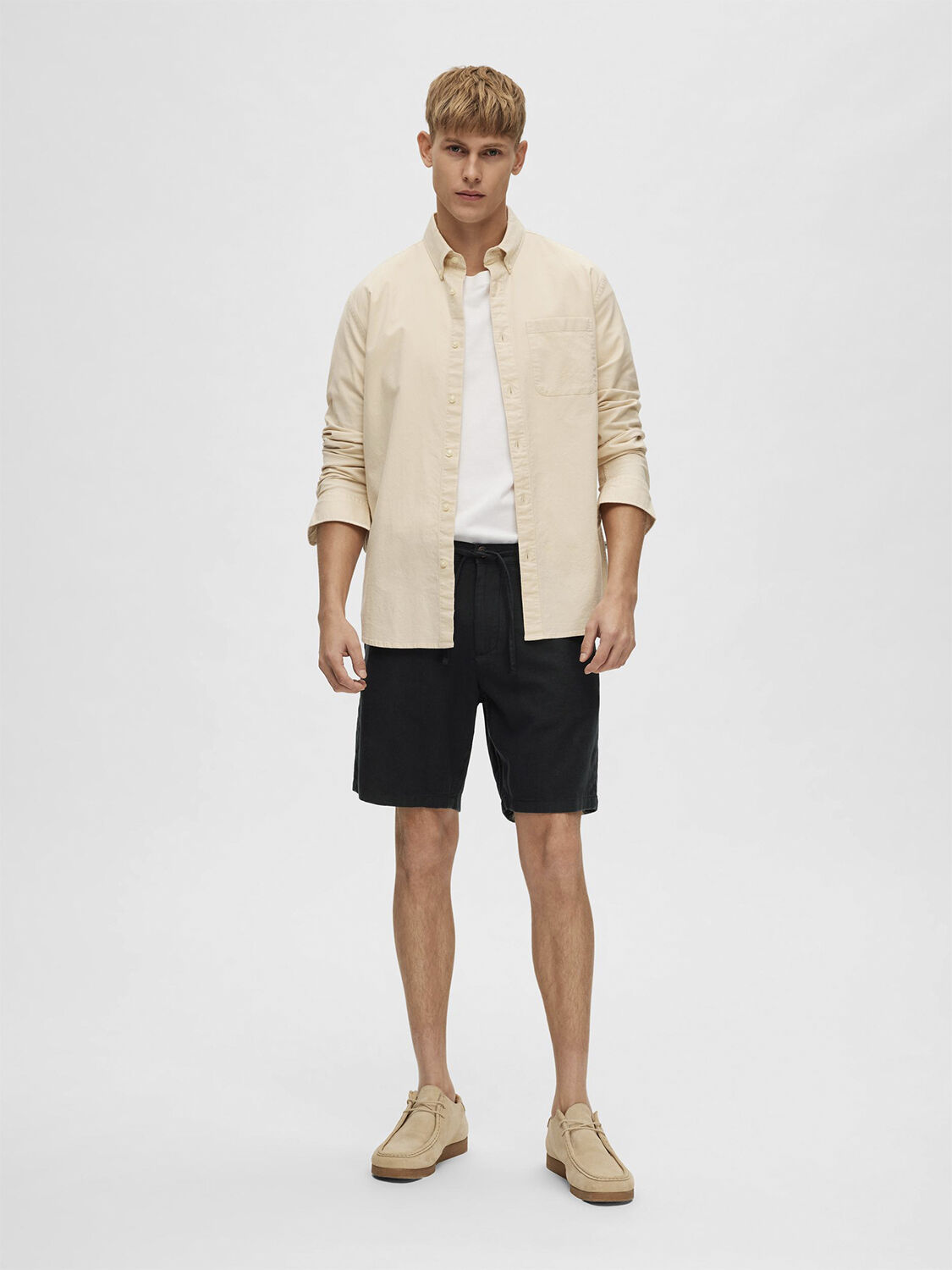 SLHCOMFORT-BRODY LINEN SHORTS W NOO