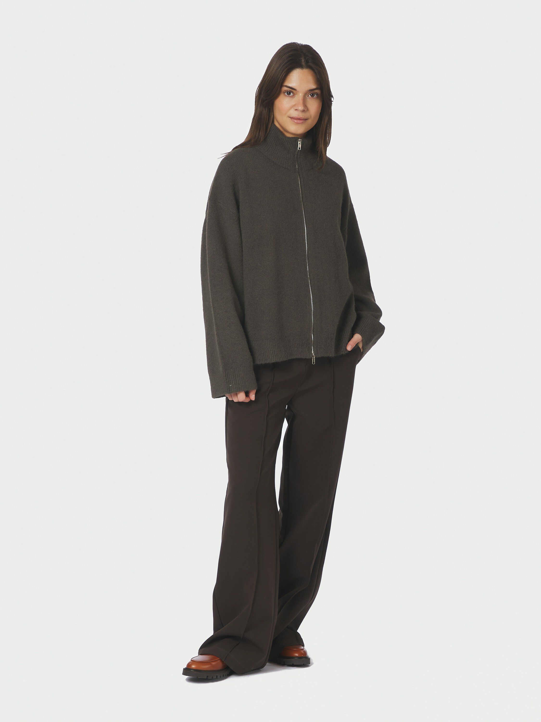Asley Zip Knit Cardigan