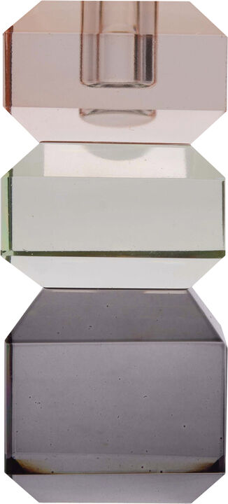 Krystal stage, fersken/grøn/røg, 13x6x6 cm