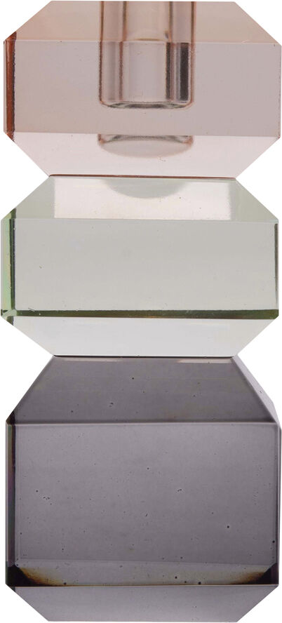 Krystal stage, fersken/grøn/røg, 13x6x6 cm