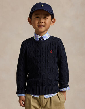 Cable-Knit Cotton Sweater