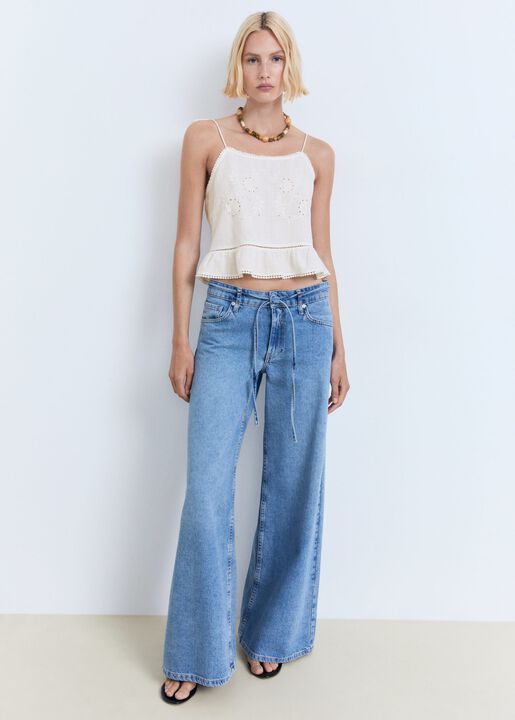 Lace embroidered top