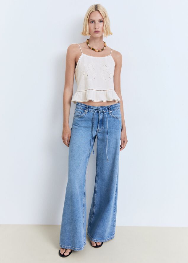 Lace embroidered top