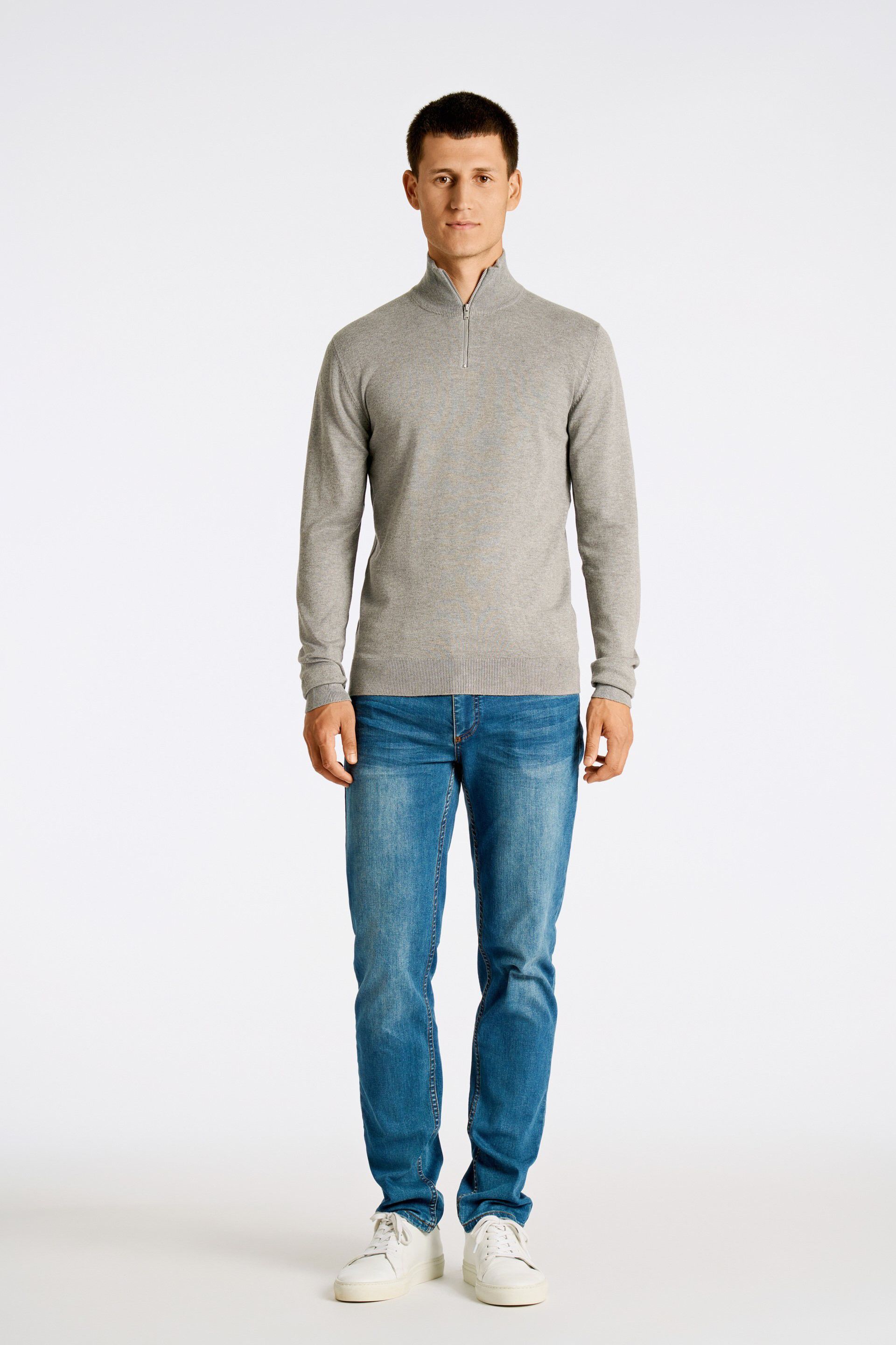 Ecovero half zip L/S knit