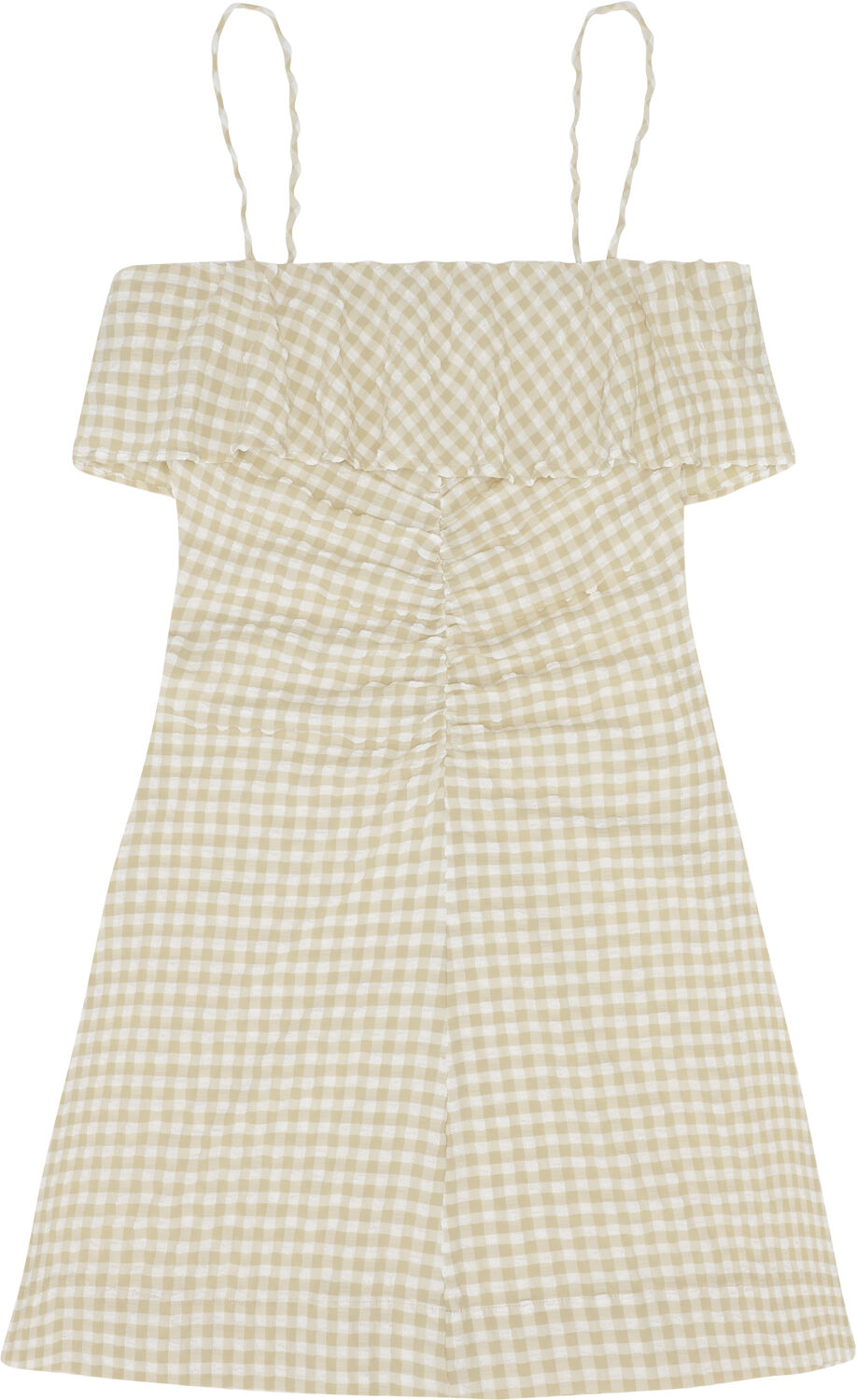 Stretch Seersucker Strap Mini Dress