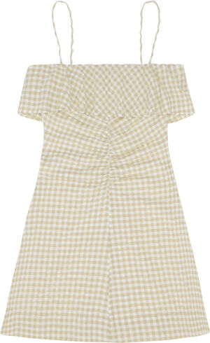 Stretch Seersucker Strap Mini Dress