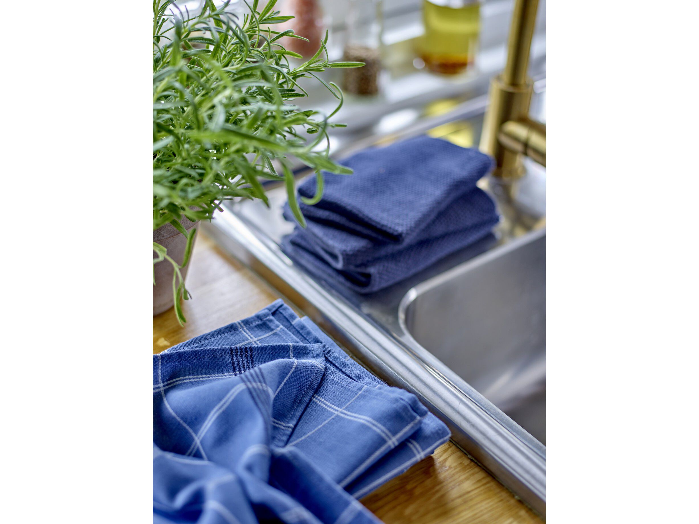 Viskestykke 50x70 Minimal Blue