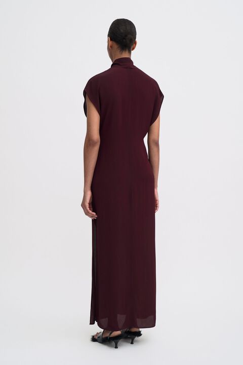 long tie-neck dress