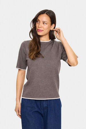 MilaSZ Contrast Stripe SS Pullover