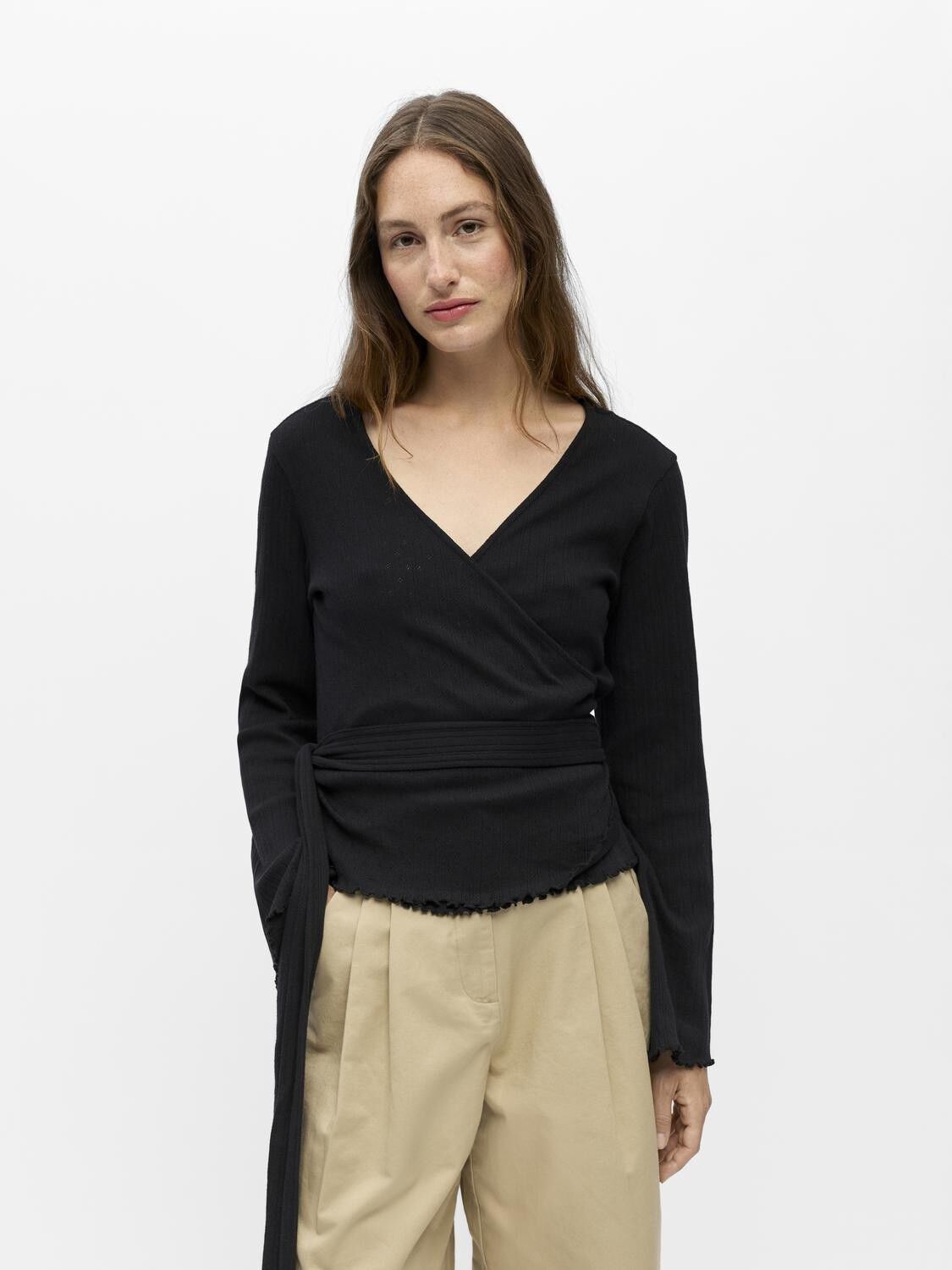 OBJLESLY L/S REG. WRAP TOP E TNE 26