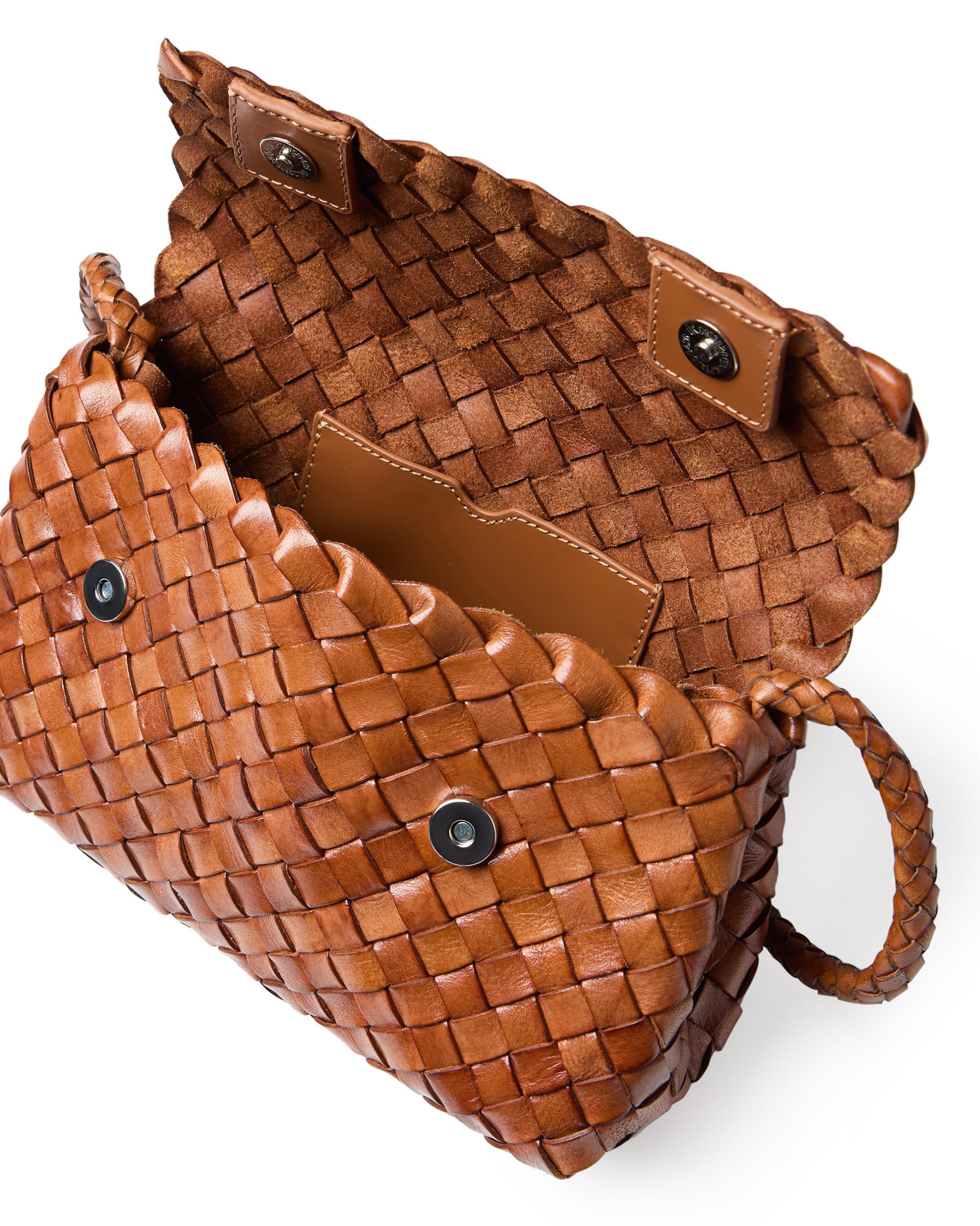 VINNIE WOVEN LEATHER CROSSBODY