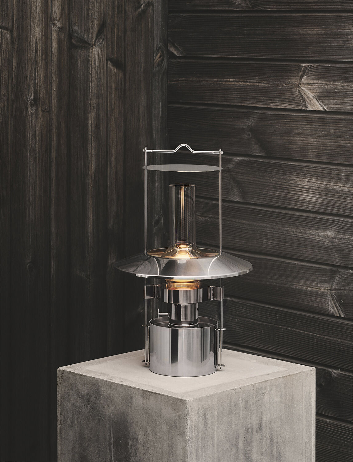 EM portable LED skibslampe H 43 cm steel