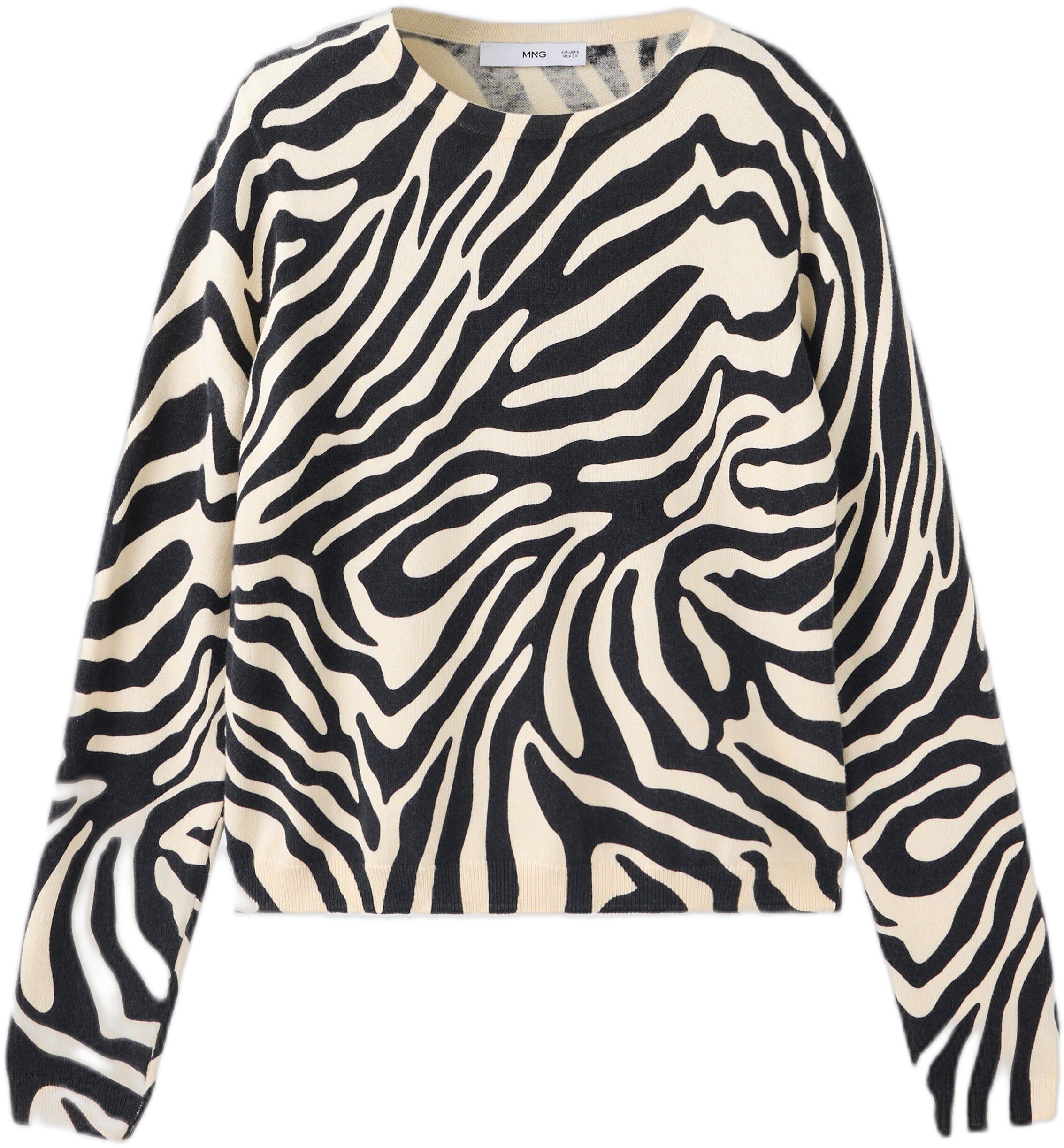 Fine-knit zebra jumper