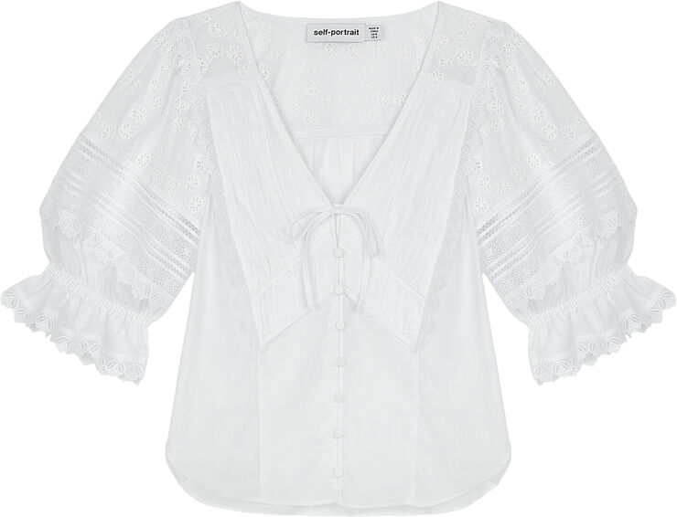 WHITE BRODERIE ANGLAISE TOP