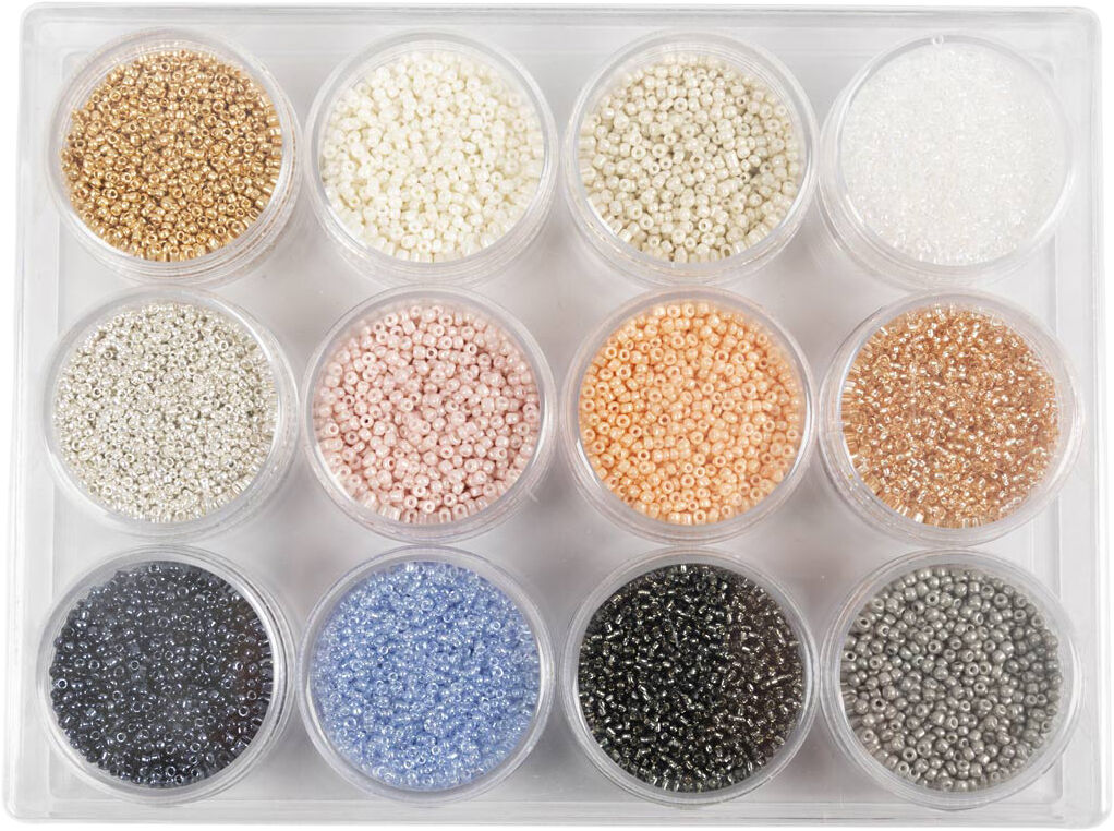 Rocaiperler, diam. 1,7 mm, str. 15/0 , hulstr. 0,5-0,8 mm.