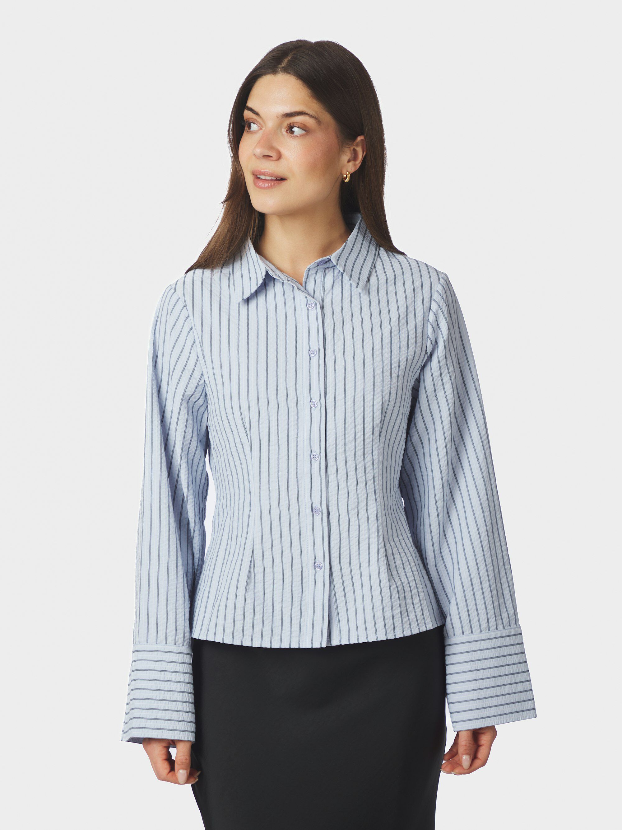 Rosa Striped Crepe Shirt
