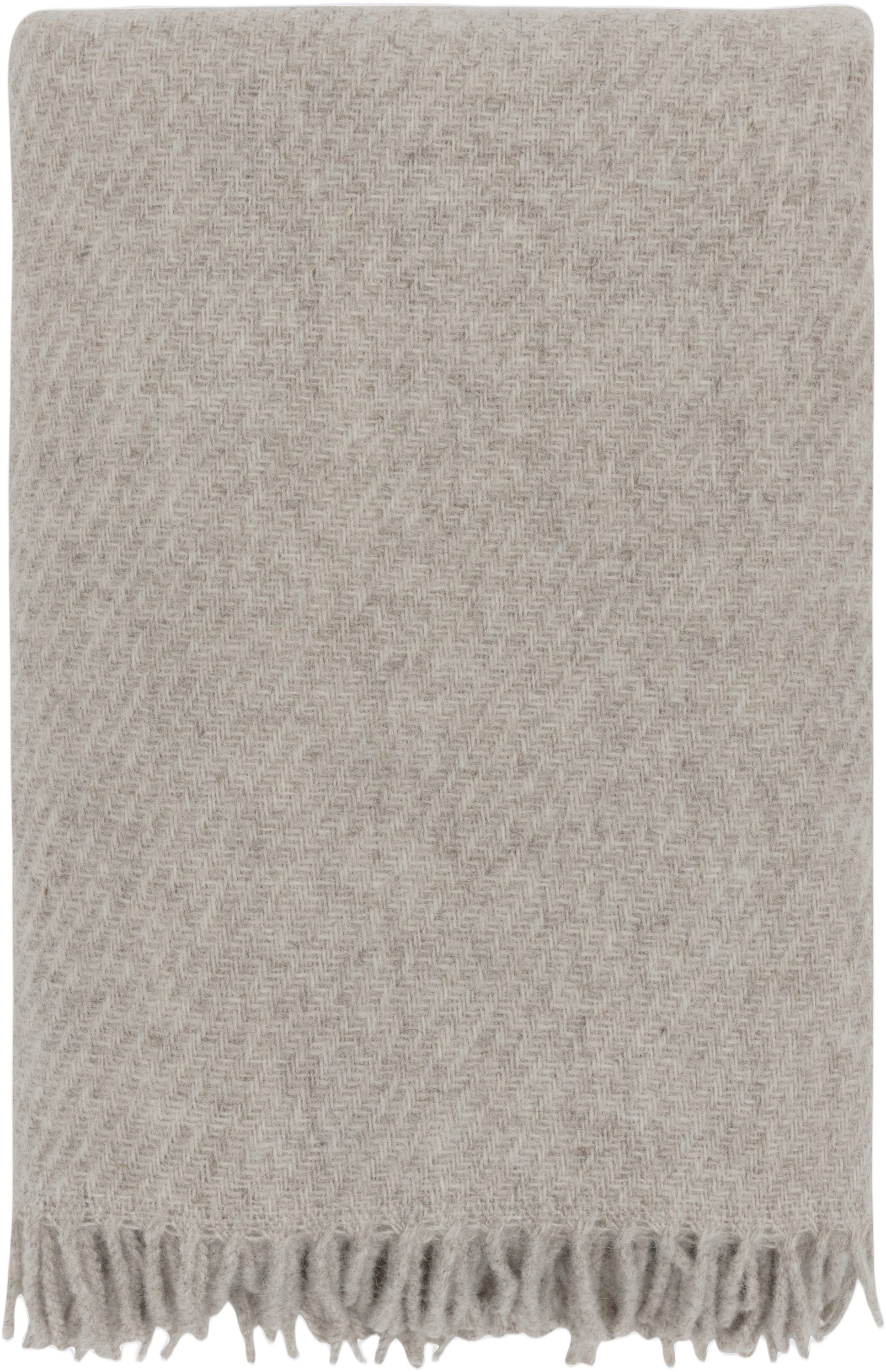 Falketind uldplaid naturlig beige