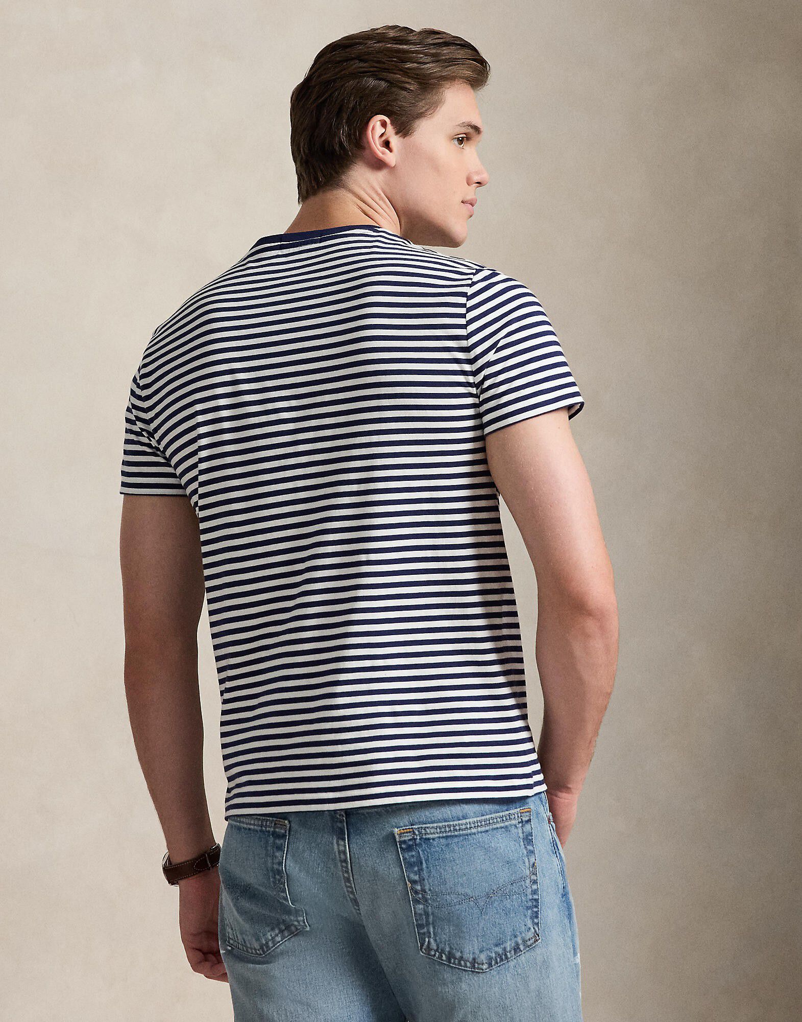 Custom Slim Fit Striped Jersey T-Shirt