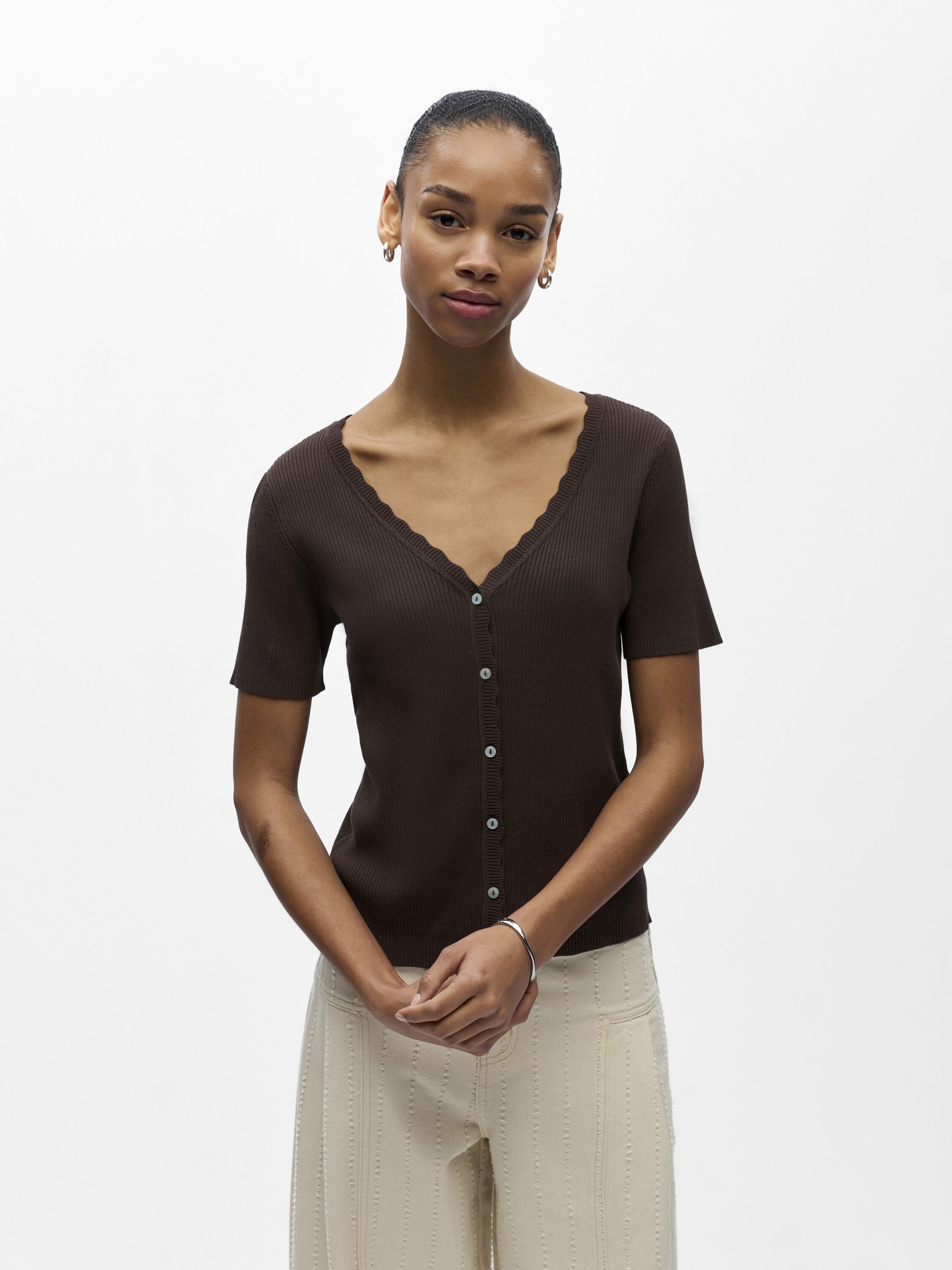 OBJKELLY S/S RE V-NECK CARDIGAN NOO