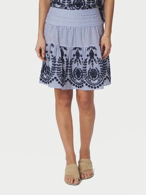 Tarrow Stripe Embroidery Skirt