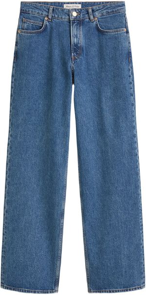 Denim trousers, mid waist, wide fit