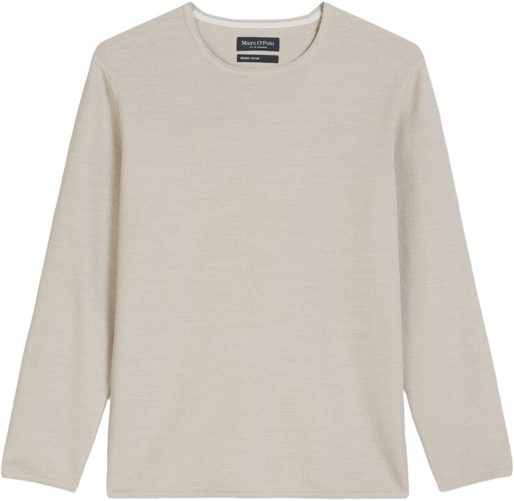 Crewneck, cotton slub, piqué struct