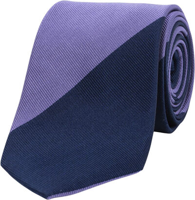 Purple Navy Block Tie