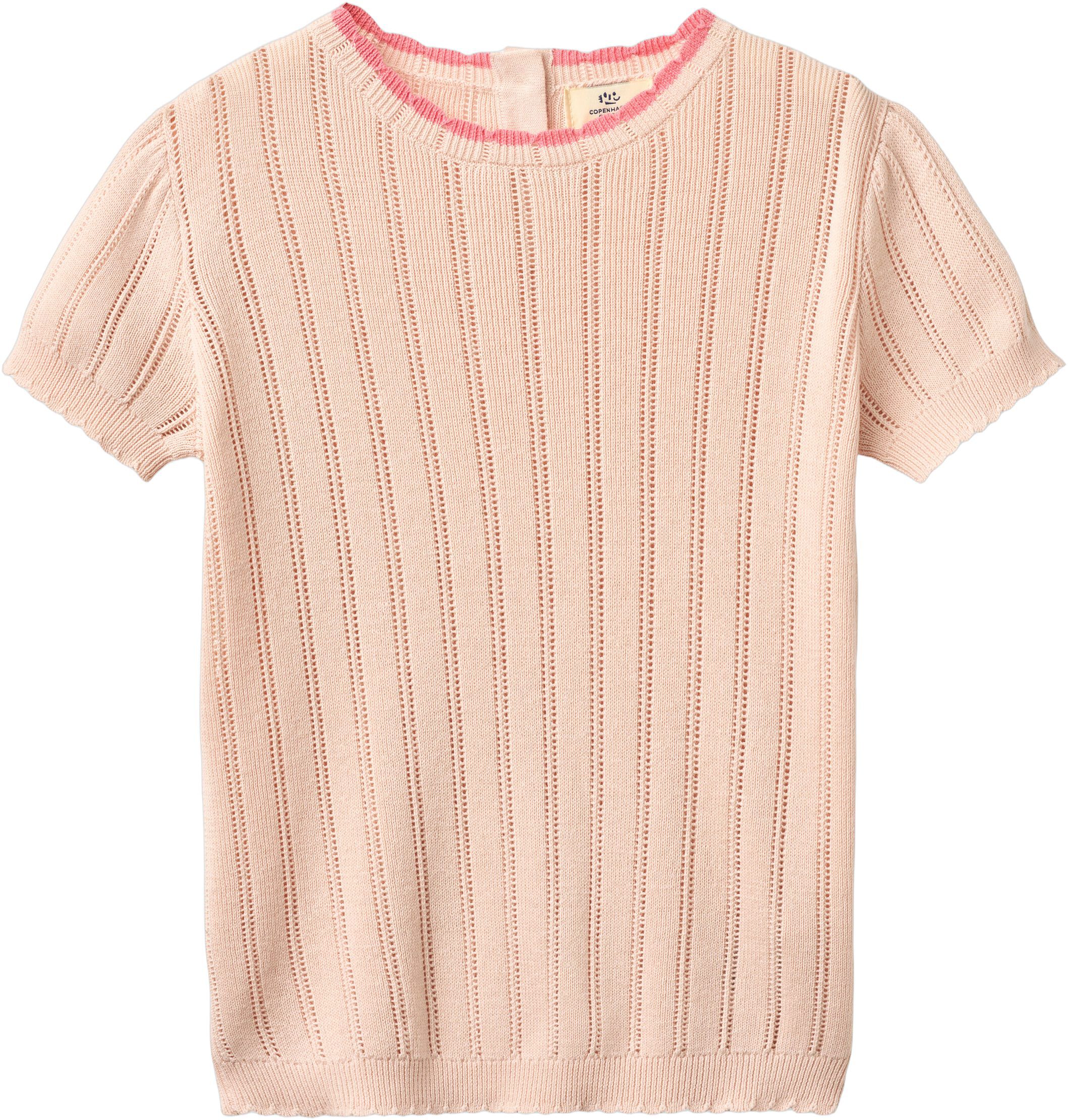 KNITTED POINTELLE SS BLOUSE