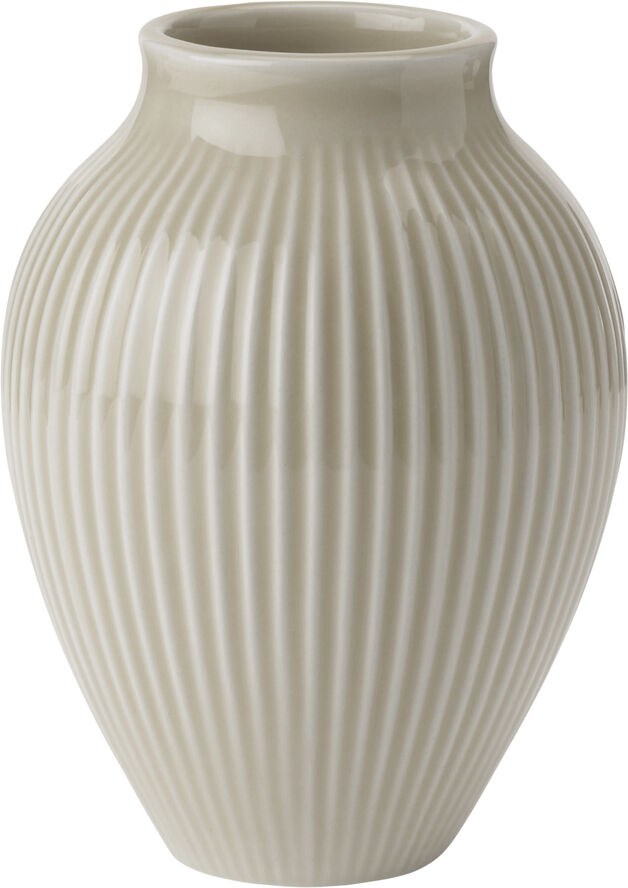 Knabstrup vase H 12.5 cm ripple sand