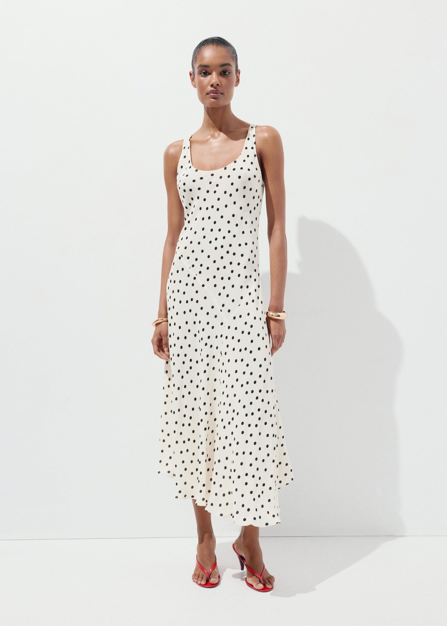 Polka dot midi dress