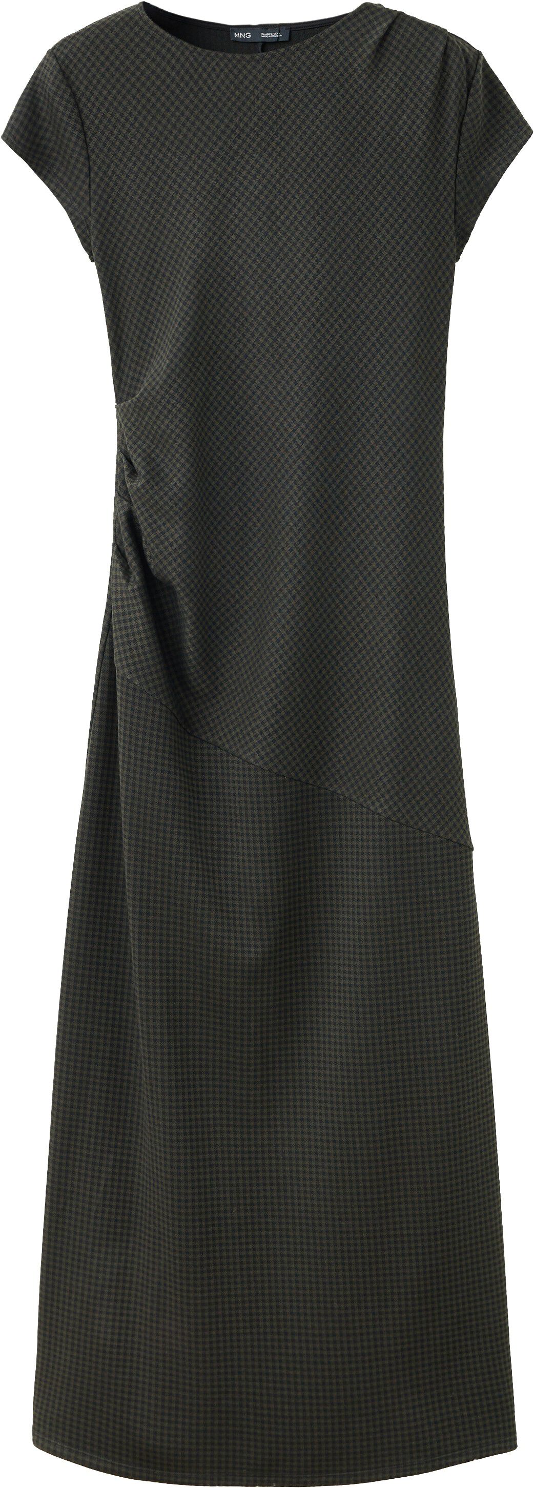 Gathered check dress