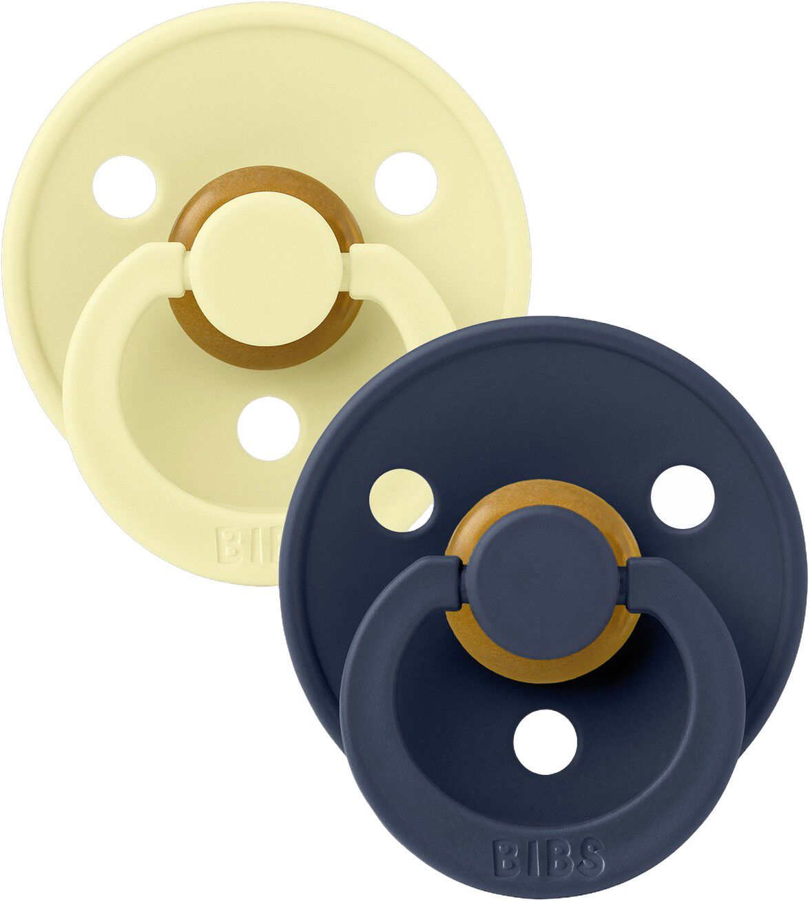 BIBS Pacifier Colour 2 PACK Latex Size 2 Luna/Deep space