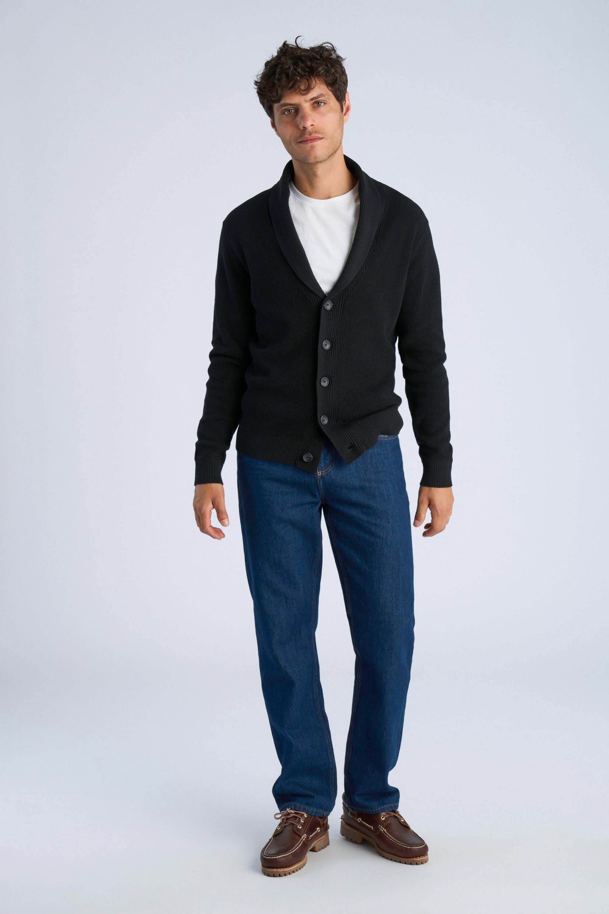 Recycled shawl collar cardigan
