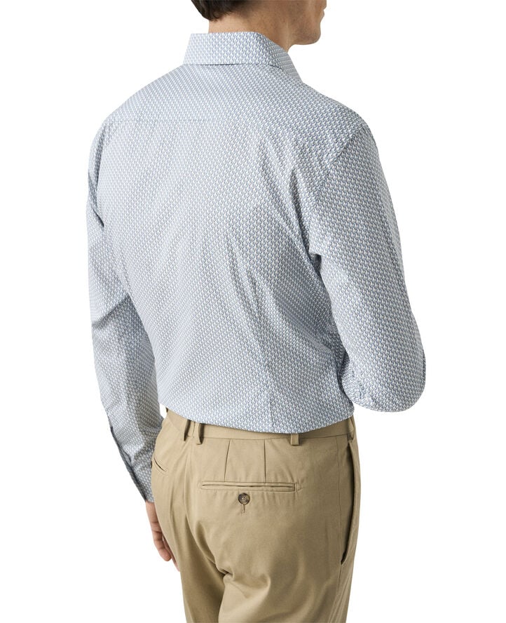 Contemporary Fit Light blue Parrot Print Signature Twill Shirt