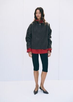Textured jacket with a high neck