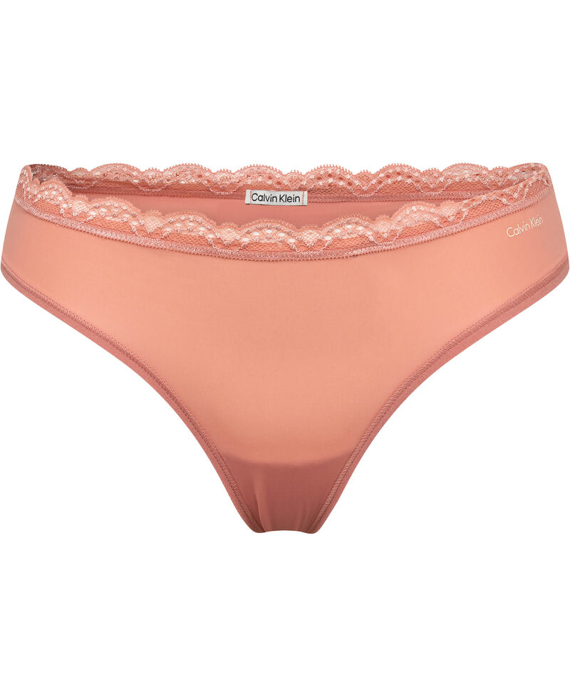Lace Waistband Microfibre Thong
