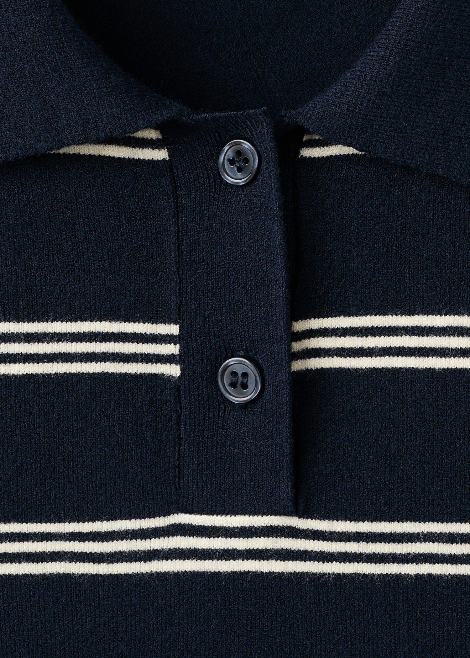 Striped polo-neck sweater