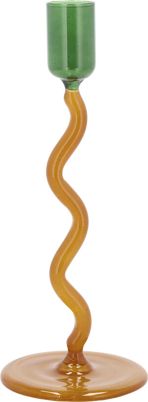 Lysestage Styles 7,8 x 19,6 cm Grøn/Amber Glas