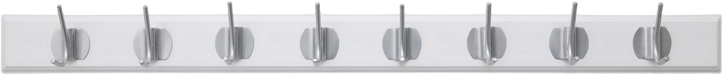 EDGY coat rack, 8 hooks - white w. chrome finish