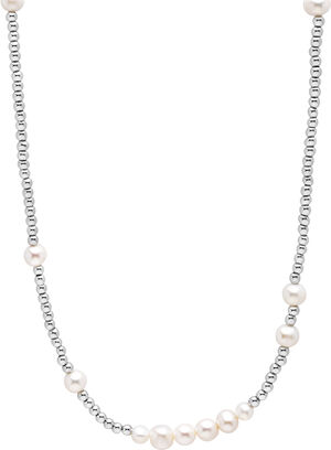 Stainless Steel Beaded Necklace with Pearls