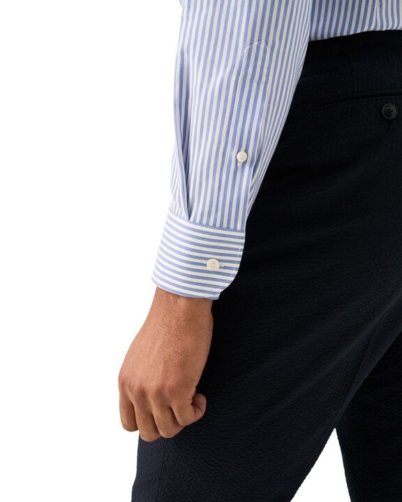 Contemporary Fit Mid blue Striped Signature Oxford Shirt