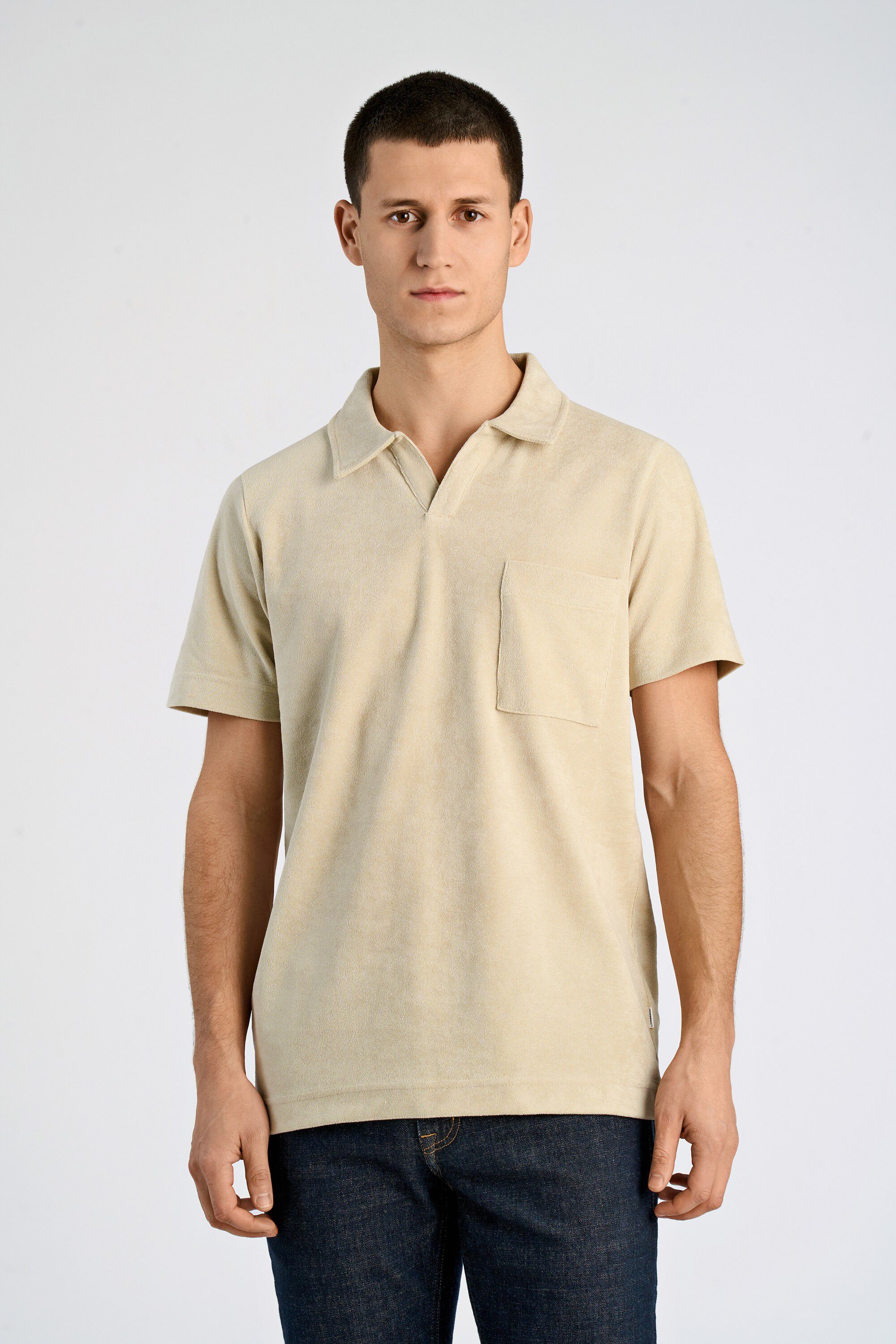 Towel v-neck polo S/S