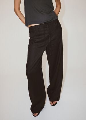 Bow linen trousers
