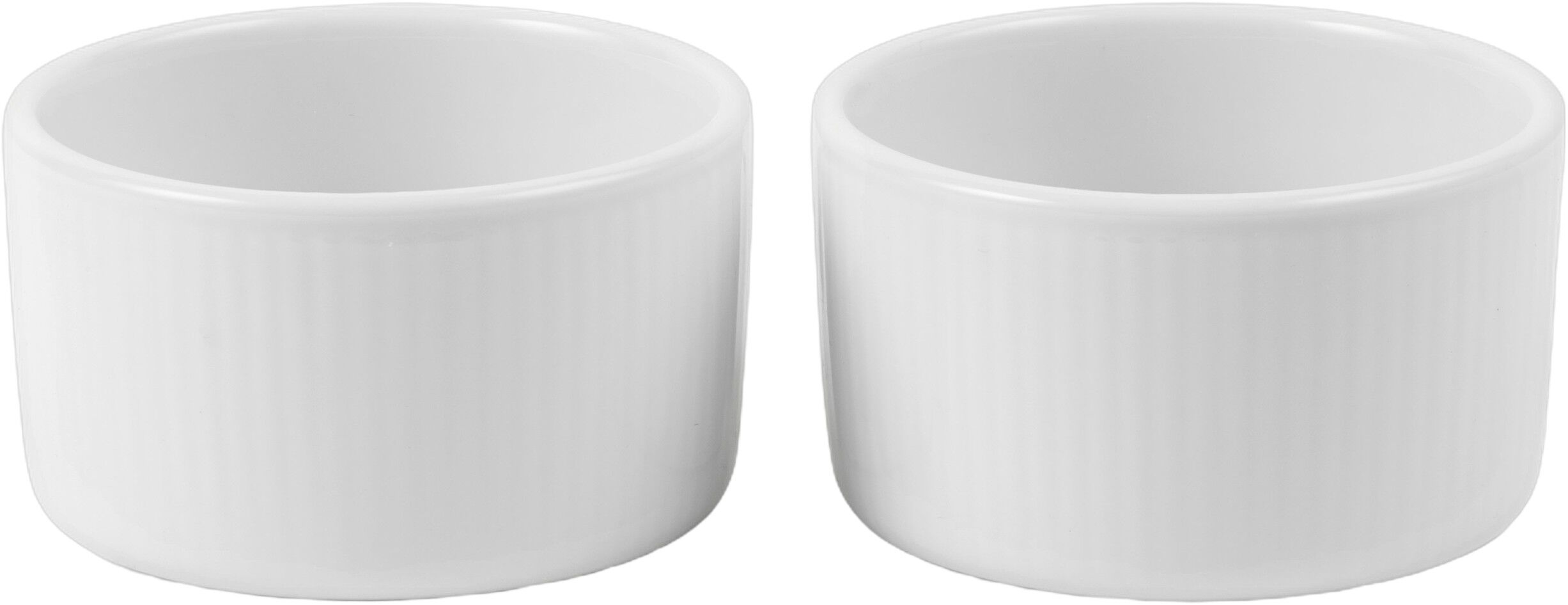 Hvid Riflet Souffl&eacute;sk&aring;le, 9 cm/20 cl, 2 stk