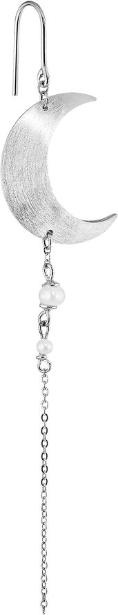 Half Moon Earring with Pearl Chain