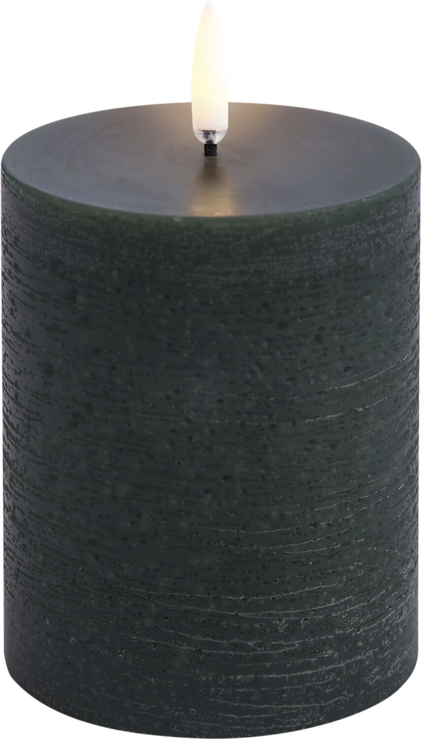 LED pillar candle, Pine green, Rustic, 7,8 x 10,1 cm 4/24