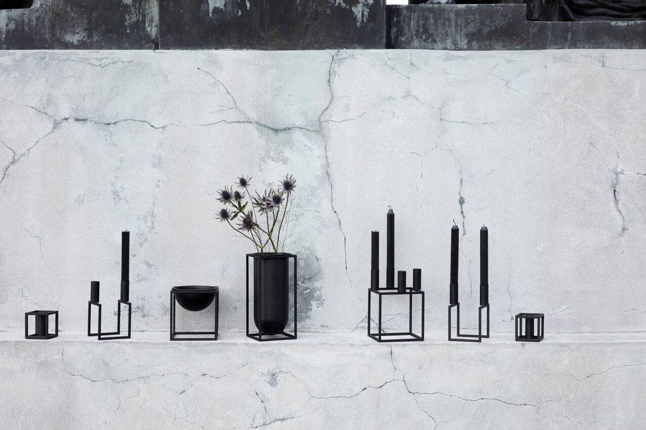 Kubus 1, Candle Holder, Black