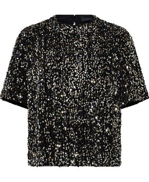 ZARHAAA Boxy Velvet Sequin Tee
