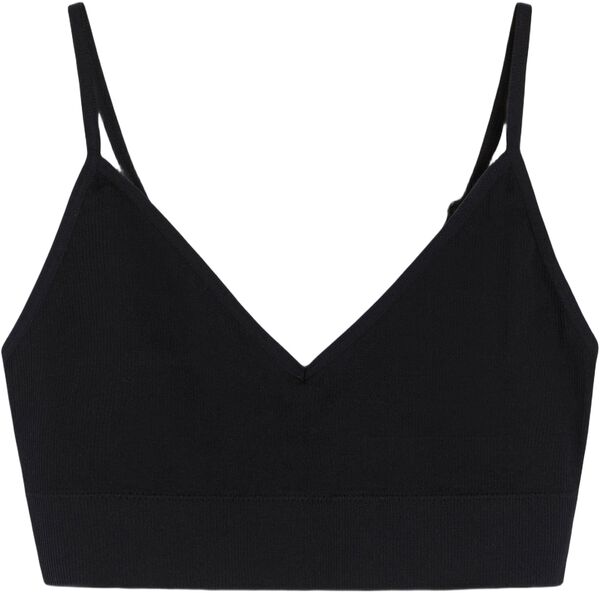 Blød ribbet bh uden sømme med v-halsudskæring